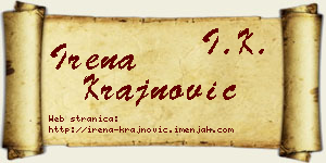 Irena Krajnović vizit kartica